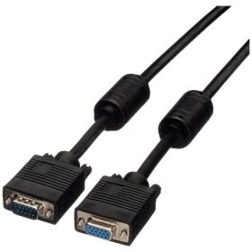 Roline VGA kabel VGA pólové Zástrčka, VGA pólové zásuvka 6.00 m černá 11.04.5356 zablokovatelný VGA kabel