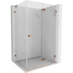 MEXEN/S - Lunar-F L sprchový kout skládací dveře pravá 90 x 80, transparent, růžové zlato 836L-090-080-60-00-P