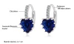 Náušnice Swarovski Elements Elizabeth Sapphire - srdíčko, Tmavě modrá