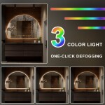 Erga Kori, půlkruhové LED zrcadlo 80x140cm, 3105 lm, 3 barvy světla, ERG-V01-KORI-8014-CL
