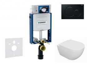GEBERIT - Kombifix Set předstěnové instalace, klozetu Oudee a sedátka softclose, tlačítko Sigma01, černá SANI15CA5107