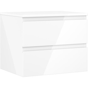 MEXEN/S - Orio koupelnová skříňka pod umyvadlo 60 cm s deskou, 2 zásuvky, bílá lesk 91A10-06047-2-BFFC00
