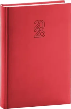 NOTIQUE Denní diář Aprint 2026 červený / 15 x 21 cm (PGD-DA5AP-6140)
