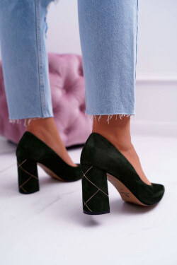 Dámské Semišové Lodičky Laura Messi olivové 2050 35