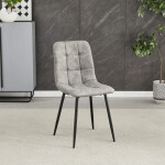 Židle jídelní, šedá látka cowboy, nohy černý kov