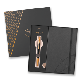 Parker IM Premium Black GT - kuličkové pero v dárkové kazetě se zápisníkem