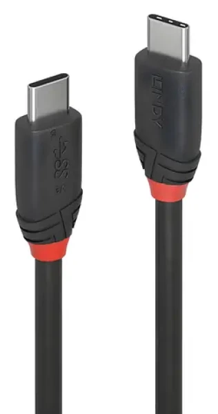 Lindy Black Line černá / USB-C kabel / USB-C - USB-C / 0,5 m / 10 Gbit/s (36905)