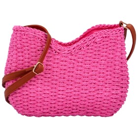 Módní pletená crossbody kabelka Nessea, fuchsiová