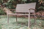 Lavice pevná 2-místná stohov.CALVIN 407 barva: béžová /hnědá