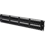 Intellinet 24-Port Cat6a Patchpanel geschirmt 1HE Kabeleinführung 90° abgewinkelt schwarz 24 portů patch panel 483 mm (1