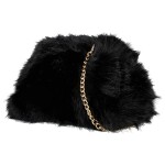 Stylová dámská plyšová crossbody kabelka Bateia, černá