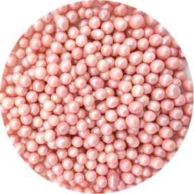 Cukrovo-rýžové perly růžové perleťové 7mm 80g - I LOVE CAKES