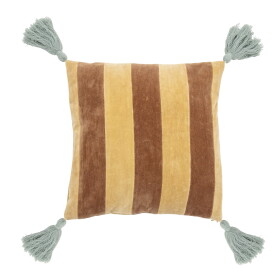 Bloomingville Dekorativní bavlněný polštář Hei 40x40 cm, hnědá barva, textil