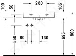 DURAVIT - Architec Umyvadlo bezbariérové, 575x520 mm, bez přepadu, bílá 0443580000