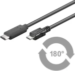 MicroConnect kabel USB C (M) - microUSB2.0 B (M) 1m černá / 480Mbit/s (USB3.1CAMIB1)