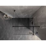 MEXEN/S - Lunar T sprchový kout dveře křídlové pravá 70 x 70, transparent, černá 834T-070-070-70-00-P