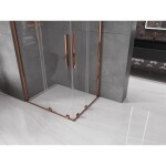 MEXEN/S - Velar Duo čtvercový sprchový kout 100 x 90, transparent, růžové zlato 871-100-090-02-60