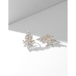 Náušnice Swarovski Elements Daira Gold, Bílá/čirá