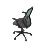 Židle kancelářská, látka zelená, houpací mechanismus, kolečka pro tvrdé povrchy