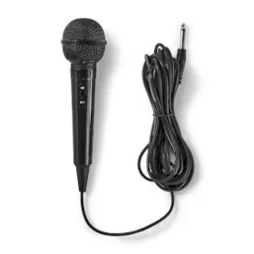 Nedis Kabelový mikrofon černá / Kardioid / Pevný kabel / 5.00 m / 80 Hz - 12 kHz / 600 Ohm / -75 dB / Vypínač (MPWD01BK)