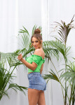 Sexy top Koucla Off-Shoulder crop top green Einheitsgroesse