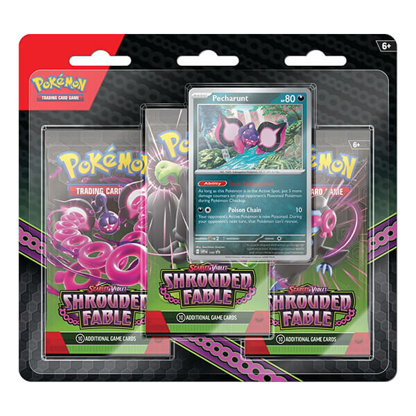 Pokémon TCG: Scarlet Violet - Shrouded Fable 3-Pack Blister booster (Pecharunt)