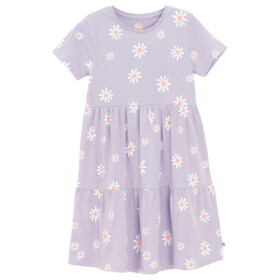 Bavlněné šaty s květinovým potiskem -fialové - 98 VIOLET