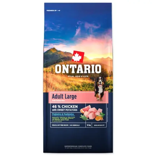 Ontario Adult Large Chicken Sweet Potatoes 12kg / Granule pro dospělé psy (214-13127)