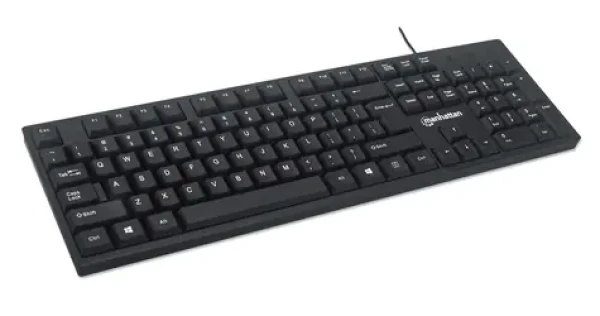 Manhattan USB klávesnice černá / Klávesnice / drátová / USB / 104 kláves / numerický blok (179324)