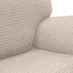 Super strečové potahy RUBINIA smetanová křeslo (š. 70 - 110 cm)