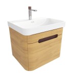 Koupelnová skříňka s umyvadlem SAT Fusion 57,5x43x45 cm dub medový mat SATFUSION60DMUBA SATFUSION60DMUBA