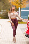 Sexy kožené kalhoty 2348 - Koucla 44 zelená