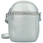 Trendy dámská koženková crossbody kabelka Kirké, stříbrná