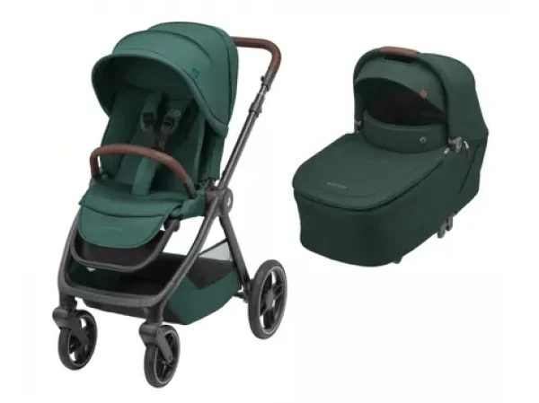 Maxi-Cosi Oxford kočárek Essential Green + korbička Sense Twillic Green / Do 10kg (X-1150047110MC-1522403110MC)