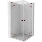MEXEN/S - Lunar L Duo sprchový kout dveře křídlové 70 x 70, transparent, růžové zlato 834L-070L-070P-60-00
