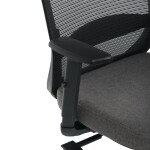 Židle kancelářská, černá MESH síťovina, černá látka, plastový kříž, synchronní mechanismus, kolečka pro tvrdé povrchy