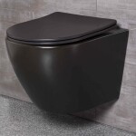 KERRA - Závěsné WC Delos BLM se sedátkem (černé polomatné) 5907548113238