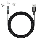 Colorway / Nabíjecí kabel 3v1 / Lightning + Micro-USB + USB-C / Magnetický / QC3.0 / 2,4 A / 1 m (CW-CBUU038-BK)