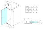 GELCO SIGMA SIMPLY CHROM Dveře do niky 800 sklo BRICK, GS3888 GS3888