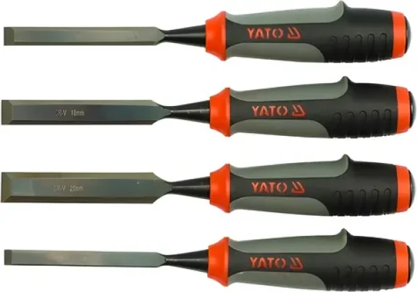 YATO Sada dlát 4 ks / Dláta / 10-12-16-20 mm / ocel CrV / plastová rukojeť (YT-6281)