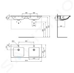 IDEAL STANDARD - i.Life B Dvojumyvadlo nábytkové 121x52 cm, s přepadem, 2 otvory pro baterii, bílá T460201