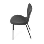 Židle jídelní, šedá látka, nohy černý kov