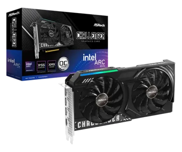 ASRock Intel Arc B570 CL 10G / 2600 MHz / 10GB GDDR6 / 160-bit / 1xHDMI + 3x DP / (8) (90-GA5KZZ-00UANF)