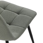 Židle jídelní, zelená látka, čtyřnohá kovová podnož, černý mat