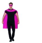 Růžový plášť se škraboškou