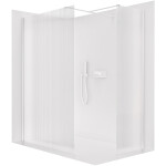 CERANO Sprchová zástěna Walk-in Onyx T L/P - 8 mm - hranatá vzpěra - bílá matná, rýhované sklo - 110x60x200 cm
