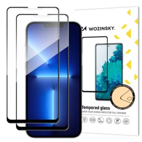 Wozinsky Full Glue 2v1 sada černá / Ochranné sklo / Apple iPhone 14 Plus, 13 Pro Max / Case Friendly