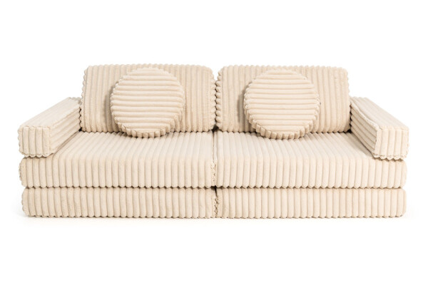SHAPPY Dětská rozkládací pěnová pohovka SHAPPY PLAY manšestr WAFFLE Barva: Cream Beige