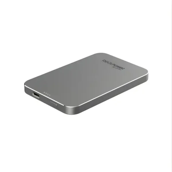 RealPower PB-5000 MAG šedá / Powerbanka MagSafe / 5000 mAh / Bezdrátové nabíjení 15 W / USB-C (414906)