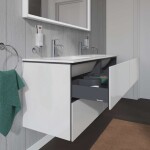 DURAVIT - L-Cube Umyvadlová skříňka 55x129x48 cm, 4 zásuvky, lesklá bílá LC625902222